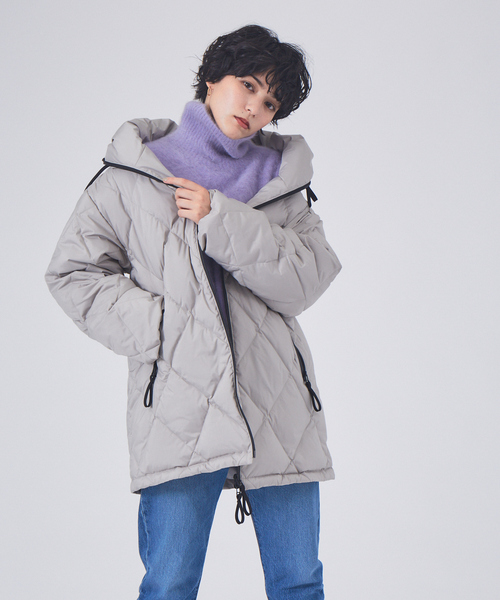 Rouge vif(ルージュヴィフ)の「タフタダウン(ダウンジャケット/コート・レディース・グレー/ブラック・38/36)」の12枚目の写真