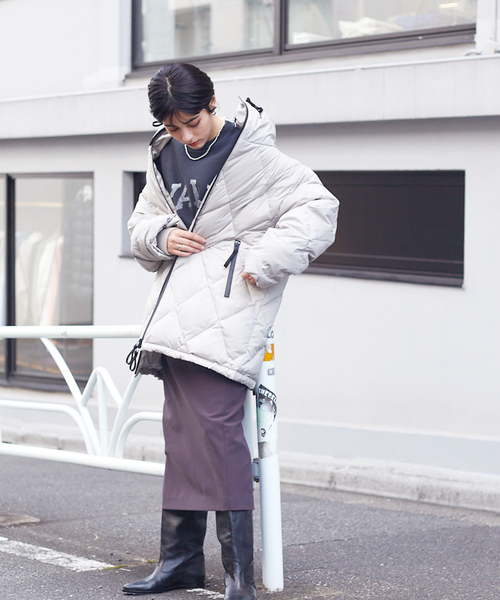 Rouge vif(ルージュヴィフ)の「タフタダウン(ダウンジャケット/コート・レディース・グレー/ブラック・38/36)」の22枚目の写真