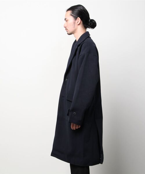 ARCADE（アーケード）の「テックメルトンサイドスリットチェスターコート（チェスターコート・メンズ・ダークネイビー/キャメル/キナリ/ブラック/その他・M/XL/L）」の8枚目の写真