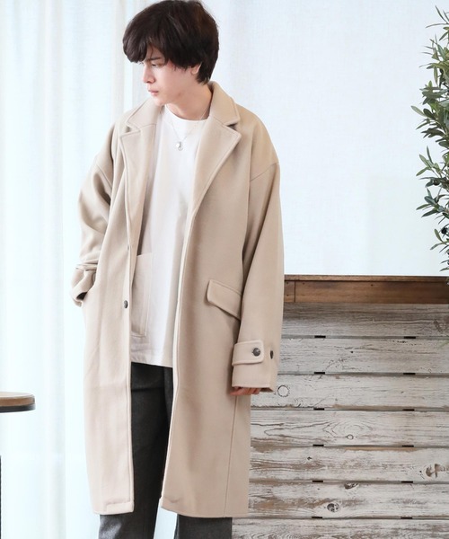 ARCADE（アーケード）の「テックメルトンサイドスリットチェスターコート（チェスターコート・メンズ・ダークネイビー/キャメル/キナリ/ブラック/その他・M/XL/L）」の2枚目の写真