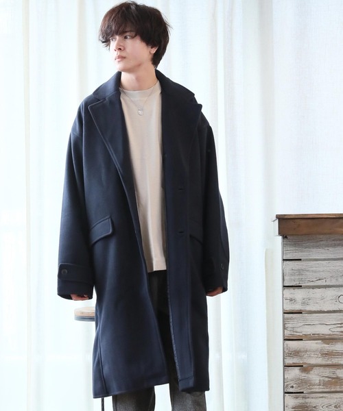 ARCADE（アーケード）の「テックメルトンサイドスリットチェスターコート（チェスターコート・メンズ・ダークネイビー/キャメル/キナリ/ブラック/その他・M/XL/L）」の3枚目の写真
