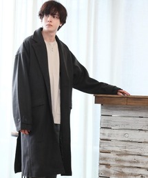 テックメルトンサイドスリットチェスターコート