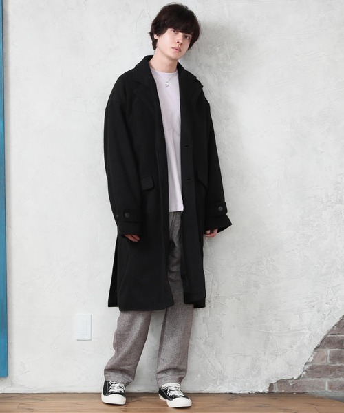 ARCADE（アーケード）の「テックメルトンサイドスリットチェスターコート（チェスターコート・メンズ・ダークネイビー/キャメル/キナリ/ブラック/その他・M/XL/L）」の12枚目の写真