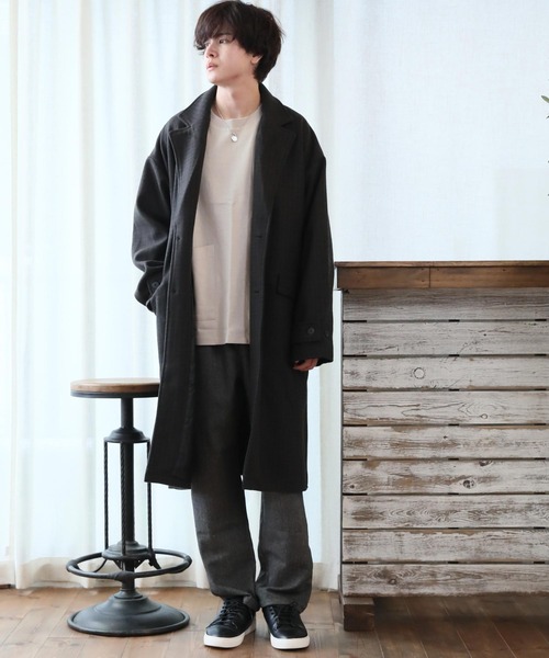 ARCADE（アーケード）の「テックメルトンサイドスリットチェスターコート（チェスターコート・メンズ・ダークネイビー/キャメル/キナリ/ブラック/その他・M/XL/L）」の14枚目の写真