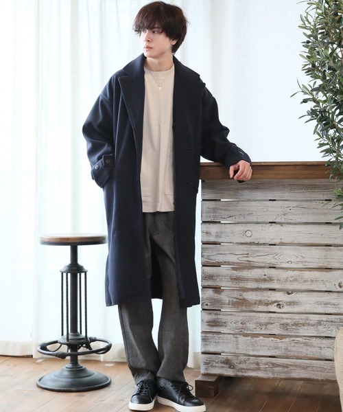 ARCADE（アーケード）の「テックメルトンサイドスリットチェスターコート（チェスターコート・メンズ・ダークネイビー/キャメル/キナリ/ブラック/その他・M/XL/L）」の9枚目の写真