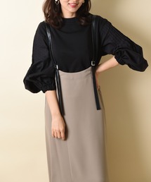 INTERPLANET | 【ＷＥＢ限定】レザー配色ジャンパースカート(ジャンパースカート)