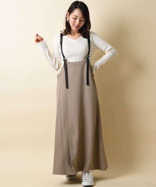 INTERPLANET（インタープラネット）の「【ＷＥＢ限定】レザー配色ジャンパースカート（ジャンパースカート・レディース・ブラック/モカ・FREE）」の12枚目の写真