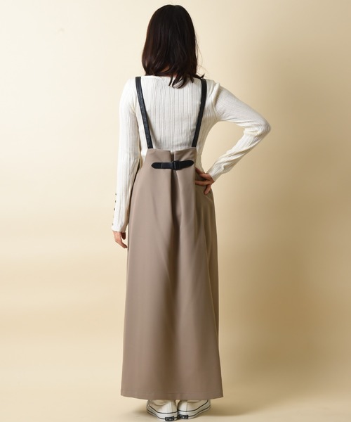 INTERPLANET（インタープラネット）の「【ＷＥＢ限定】レザー配色ジャンパースカート（ジャンパースカート・レディース・ブラック/モカ・FREE）」の14枚目の写真