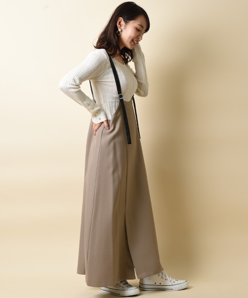 INTERPLANET（インタープラネット）の「【ＷＥＢ限定】レザー配色ジャンパースカート（ジャンパースカート・レディース・ブラック/モカ・FREE）」の15枚目の写真