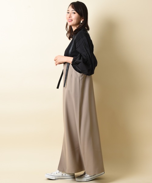 INTERPLANET（インタープラネット）の「【ＷＥＢ限定】レザー配色ジャンパースカート（ジャンパースカート・レディース・ブラック/モカ・FREE）」の19枚目の写真