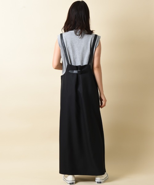 INTERPLANET（インタープラネット）の「【ＷＥＢ限定】レザー配色ジャンパースカート（ジャンパースカート・レディース・ブラック/モカ・FREE）」の5枚目の写真