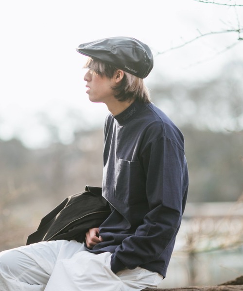BROKEN BASE（ブロークンベース）の「ロゴモックネックロングスリーブTシャツ（Tシャツ/カットソー・メンズ・ホワイト/ネイビー・MEDIUM/LARGE）」の11枚目の写真