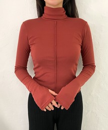 CEMONEMO | 裏起毛 指穴 ピンタック タートルネック プルオーバー(Tシャツ/カットソー)