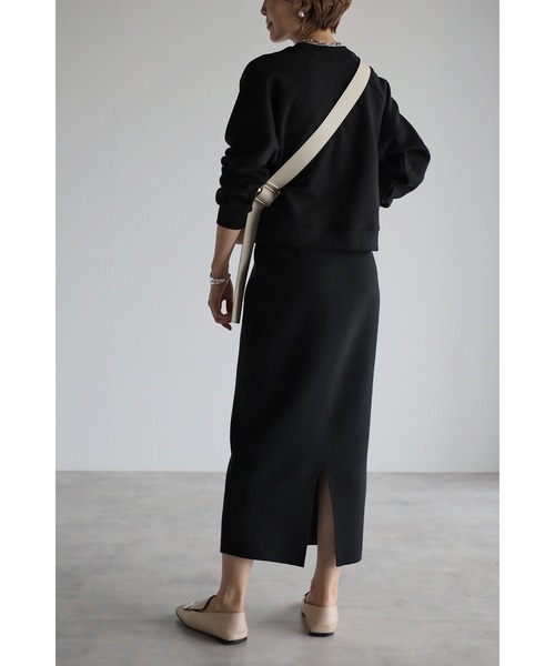 Bonjour Sagan（ボンジュールサガン）の「ミラノリブIラインスカート（スカート・レディース・アイボリー/グレイッシュベージュ/ブラック・FREE）」の11枚目の写真