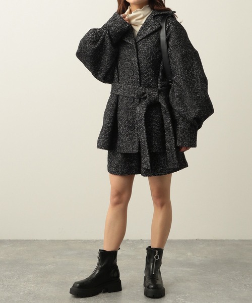 Heather（ヘザー）の「ツイードミドルジャケット  260101（その他アウター・レディース・ブラック系/ブラウン系・FREE）」の5枚目の写真