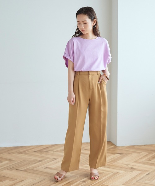 titivate（ティティベイト）の「ウエストタックセミワイドパンツ（その他パンツ・レディース・レッド/グリーン/ブラック/ネイビー/ライトブラウン/カーキ/オレンジ・S/M/L）」の14枚目の写真