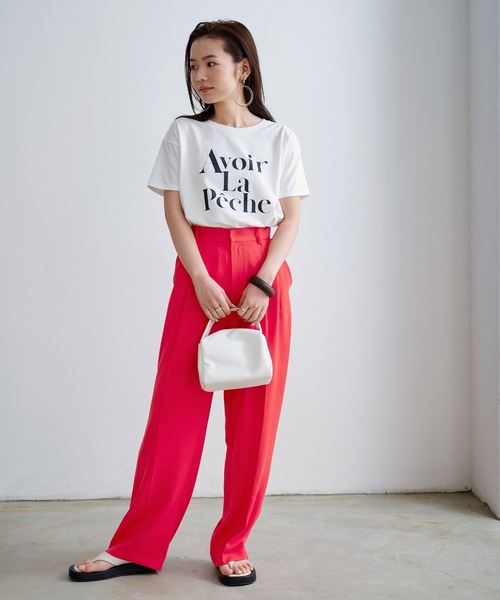 titivate（ティティベイト）の「ウエストタックセミワイドパンツ（その他パンツ・レディース・レッド/グリーン/ブラック/ネイビー/ライトブラウン/カーキ/オレンジ・S/M/L）」の20枚目の写真