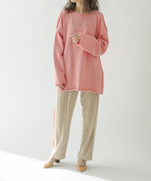 mystic（ミスティック）の「ジャジーラインパンツ（スウェットパンツ・レディース・ベージュ/ブルー・FREE）」の5枚目の写真