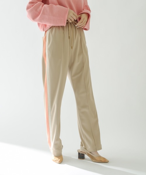 mystic（ミスティック）の「ジャジーラインパンツ（スウェットパンツ・レディース・ベージュ/ブルー・FREE）」の8枚目の写真