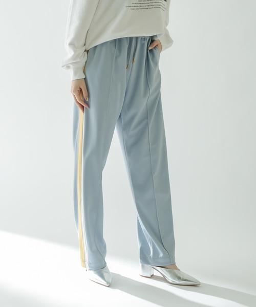 mystic（ミスティック）の「ジャジーラインパンツ（スウェットパンツ・レディース・ベージュ/ブルー・FREE）」の12枚目の写真