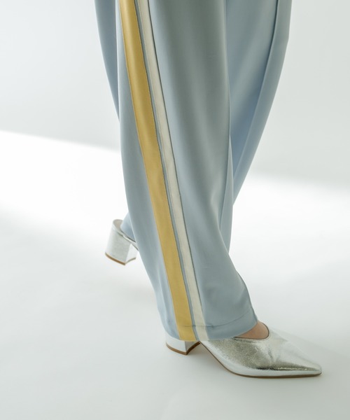 mystic（ミスティック）の「ジャジーラインパンツ（スウェットパンツ・レディース・ベージュ/ブルー・FREE）」の14枚目の写真