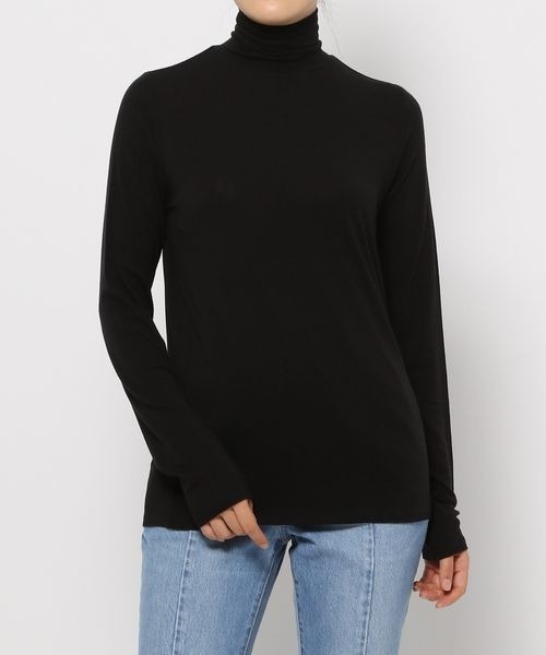 LOWRYS FARM(ローリーズファーム)の「シアーカラータートルLS 265260(Tシャツ/カットソー・レディース・オフホワイト/ブラック/ピンク/ブルー/イエロー・FREE)」の6枚目の写真