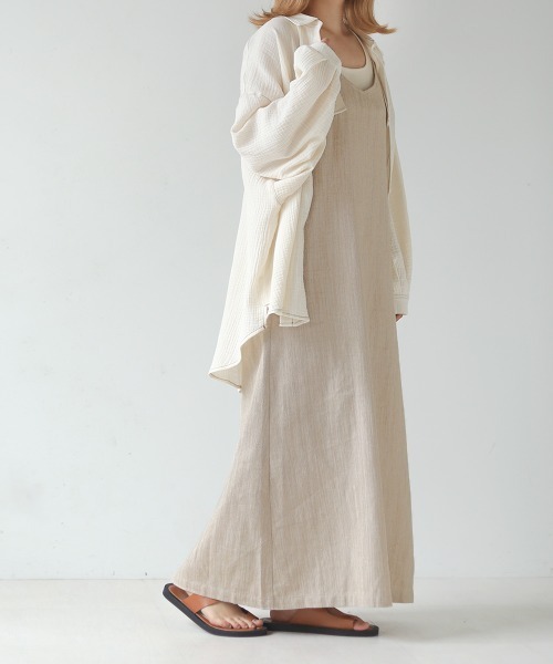 Bab（バブ）の「ヘリンボーンキャミソールワンピース（ワンピース・レディース・ブラック/ベージュ/ライトグレー・M）」の12枚目の写真