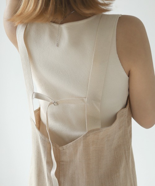 Bab（バブ）の「ヘリンボーンキャミソールワンピース（ワンピース・レディース・ブラック/ベージュ/ライトグレー・M）」の16枚目の写真