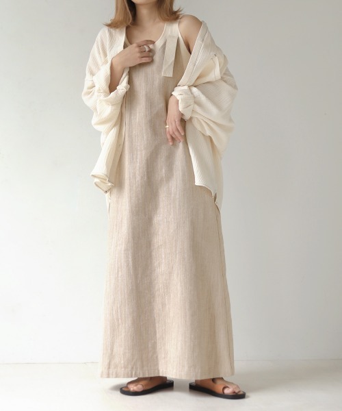 Bab（バブ）の「ヘリンボーンキャミソールワンピース（ワンピース・レディース・ブラック/ベージュ/ライトグレー・M）」の19枚目の写真