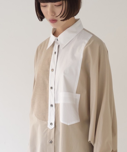 La SRIC（ラスリック）の「La SRIC / ドッキングドルマンシャツ（シャツ/ブラウス・レディース・グレー系その他/ベージュ系その他・38）」の8枚目の写真