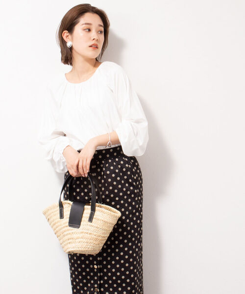 ◇【WEB限定】手洗可能ギャザーネックプルオーバーカットソー