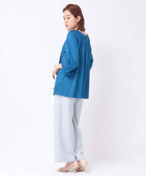 ◇【WEB限定】手洗可能ギャザーネックプルオーバーカットソー