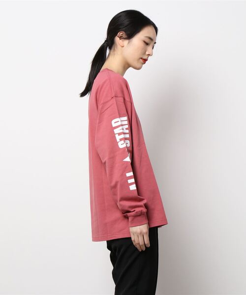 CONVERSE（コンバース）の「【CONVERSE】袖ロゴロンＴ（Tシャツ/カットソー・レディース・ブラック/レッド/ホワイト・L/M）」の5枚目の写真