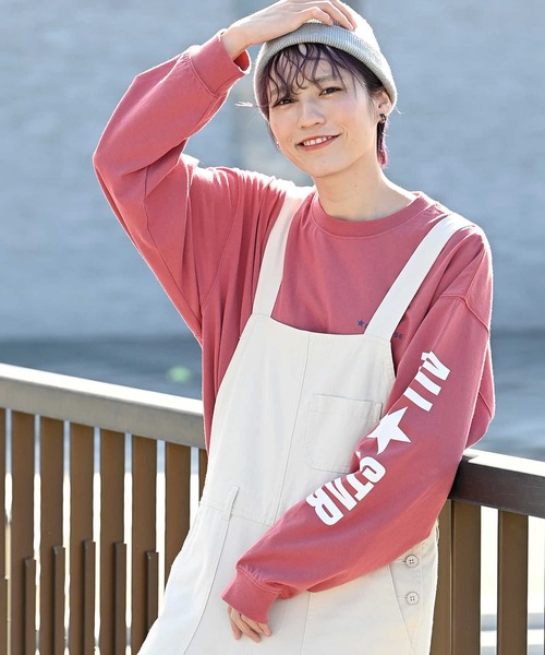 CONVERSE（コンバース）の「【CONVERSE】袖ロゴロンＴ（Tシャツ/カットソー・レディース・ブラック/レッド/ホワイト・L/M）」の3枚目の写真