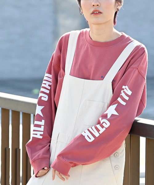 CONVERSE（コンバース）の「【CONVERSE】袖ロゴロンＴ（Tシャツ/カットソー・レディース・ブラック/レッド/ホワイト・L/M）」の22枚目の写真