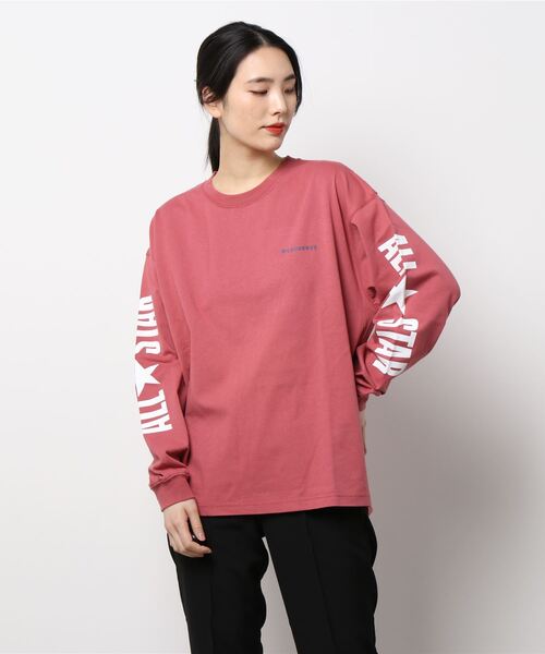 CONVERSE（コンバース）の「【CONVERSE】袖ロゴロンＴ（Tシャツ/カットソー・レディース・ブラック/レッド/ホワイト・L/M）」の18枚目の写真