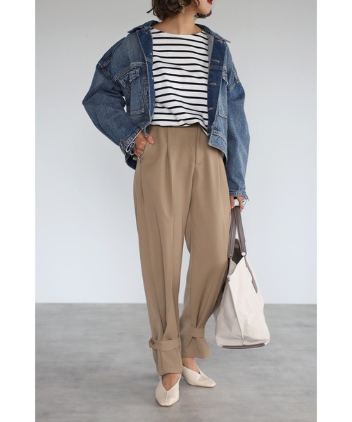 Bonjour Sagan(ボンジュールサガン)の「アンクルベルトスラックス(その他パンツ・レディース・ベージュ/ブラック・MEDIUM/LARGE)」の17枚目の写真