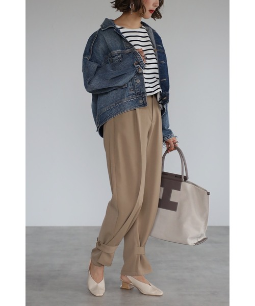 Bonjour Sagan(ボンジュールサガン)の「アンクルベルトスラックス(その他パンツ・レディース・ベージュ/ブラック・MEDIUM/LARGE)」の19枚目の写真