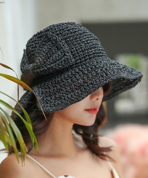 MAISON BREEZE（メゾンブリーズ）の「【MAISON BREEZE】アクセントペーパーハット SCCH66（ハット・レディース・ブラック/ダークブラウン/ベージュ/ネイビー/ブラウン/ピンク/オレンジ・FREE）」の2枚目の写真