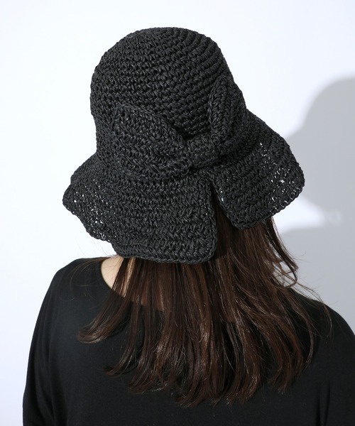 MAISON BREEZE（メゾンブリーズ）の「【MAISON BREEZE】アクセントペーパーハット SCCH66（ハット・レディース・ブラック/ダークブラウン/ベージュ/ネイビー/ブラウン/ピンク/オレンジ・FREE）」の8枚目の写真