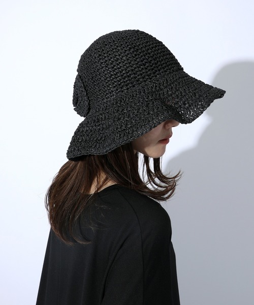MAISON BREEZE（メゾンブリーズ）の「【MAISON BREEZE】アクセントペーパーハット SCCH66（ハット・レディース・ブラック/ダークブラウン/ベージュ/ネイビー/ブラウン/ピンク/オレンジ・FREE）」の9枚目の写真
