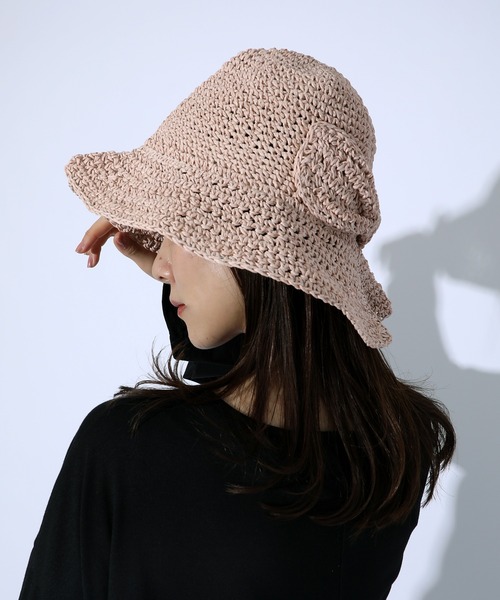 MAISON BREEZE（メゾンブリーズ）の「【MAISON BREEZE】アクセントペーパーハット SCCH66（ハット・レディース・ブラック/ダークブラウン/ベージュ/ネイビー/ブラウン/ピンク/オレンジ・FREE）」の11枚目の写真