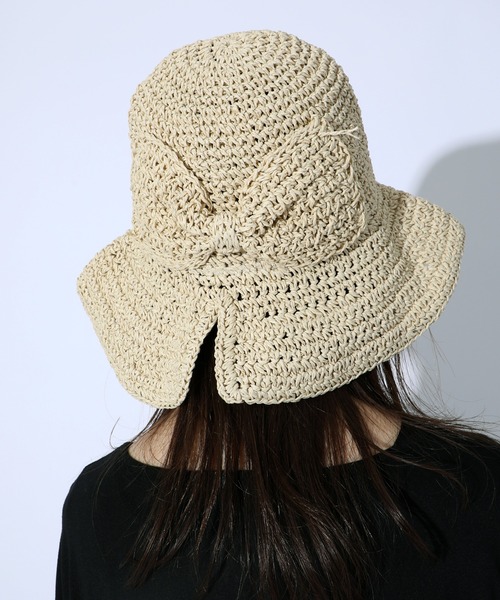 MAISON BREEZE（メゾンブリーズ）の「【MAISON BREEZE】アクセントペーパーハット SCCH66（ハット・レディース・ブラック/ダークブラウン/ベージュ/ネイビー/ブラウン/ピンク/オレンジ・FREE）」の13枚目の写真
