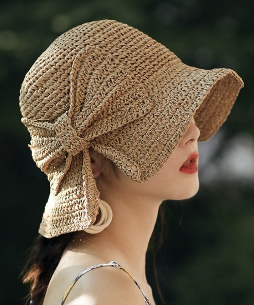 MAISON BREEZE（メゾンブリーズ）の「【MAISON BREEZE】アクセントペーパーハット SCCH66（ハット・レディース・ブラック/ダークブラウン/ベージュ/ネイビー/ブラウン/ピンク/オレンジ・FREE）」の22枚目の写真