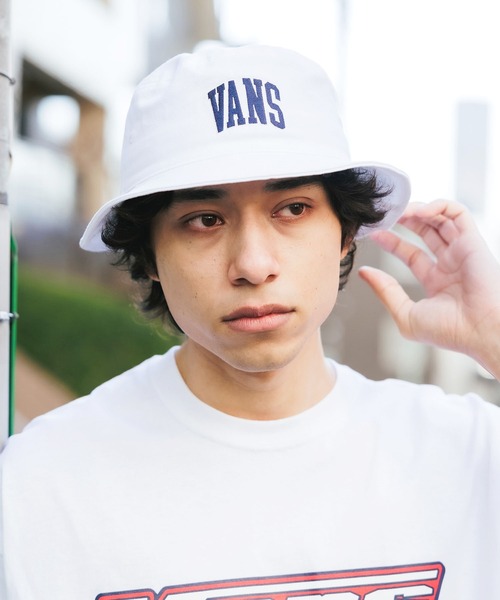 VANS（バンズ）の「VANS/ヴァンズ M VANS Logo HAT バケットハット バケハ カレッジロゴ（ハット・メンズ・ホワイト/ネイビー・FREE）」の18枚目の写真