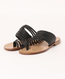 【極美品】ファビオルスコーニ スクエアレザーサンダル ストラップ 38 極美品】FABIO RUSCONI レザースライドサンダル サイズ38 - メルカリ