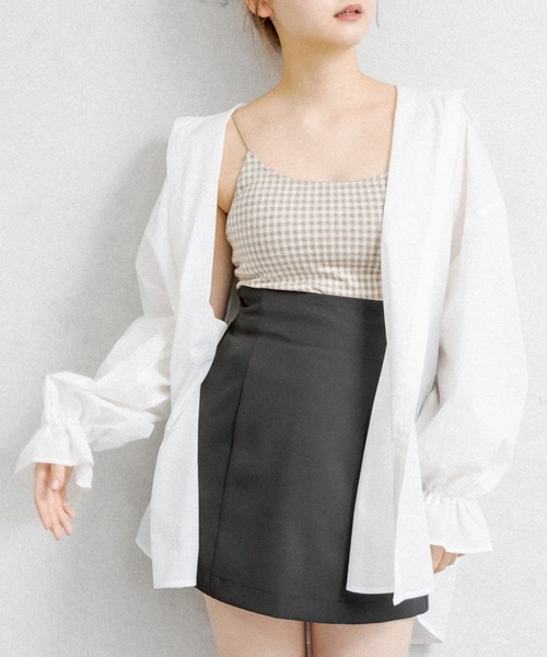 OLIVE des OLIVE（オリーブデオリーブ）の「カップ付インナーキャミ（キャミソール・レディース・ブラック/ベージュ/オフホワイト・FREE）」の8枚目の写真