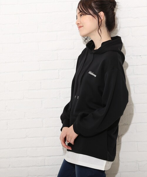 Cutie Blonde（キューティーブロンド）の「◆【S-L】裾レイヤード風フーディ（パーカー・レディース・グレー/ブラック/グリーン・01/02/03）」の22枚目の写真