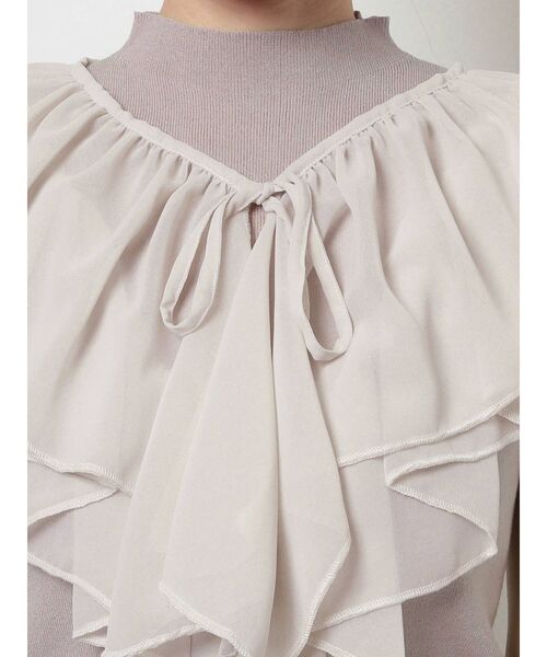 MERCURYDUO(マーキュリーデュオ)の「2WAY異素材ボリュームラッフルニット(ニット/セーター・レディース・オフホワイト/ブラック/ベビーピンク・FREE)」の18枚目の写真