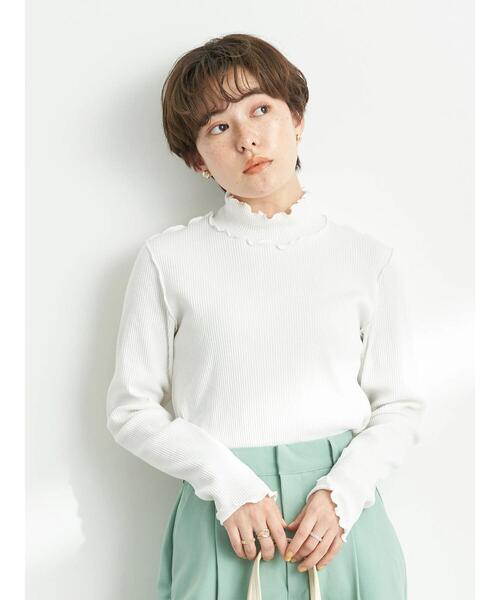 earth music&ecology（アースミュージックアンドエコロジー）の「リブメローハイネックプルオーバー*（その他トップス・レディース・ブラック/ライトカーキ/オフホワイト/グレイッシュベージュ・S/M）」の6枚目の写真